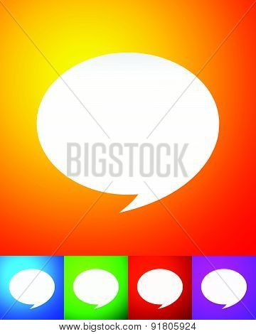 Set of 5 Colorful Speech Bubbles