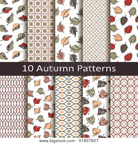 set of ten autumn patterns