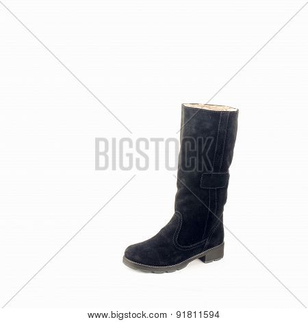 female boots isolated on white  with skin
