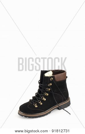 female boots isolated on white  with skin