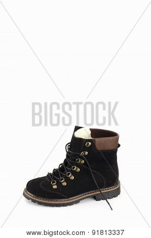 female boots isolated on white  with skin