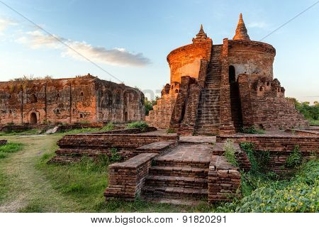 Pagoda ruins in the Inwa village near mandalay, Myanmar
