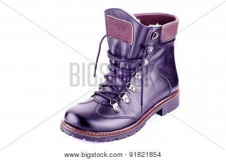 Black women's boots on a white background