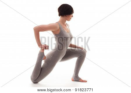 young beautiful woman yoga posing. isolated