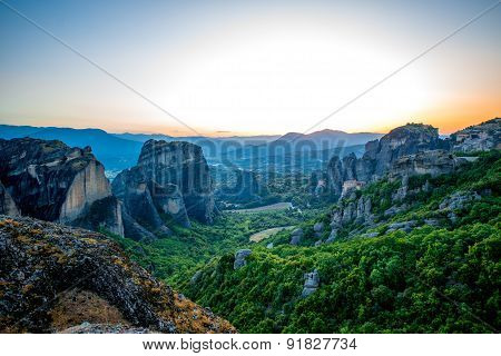 Beautiful sunset view on the mountains