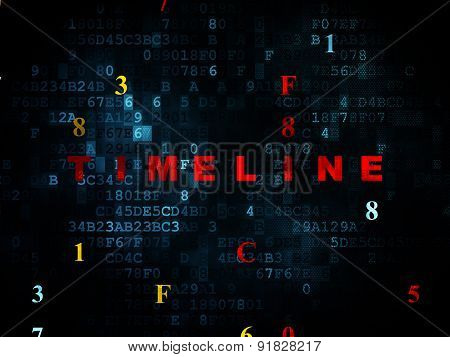 Timeline concept: Timeline on Digital background