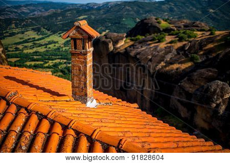 Roof of the Holy Monastery in Greece