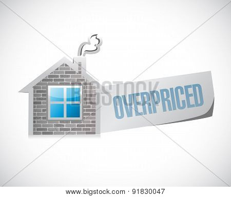 Overpriced House Market Sign Concept