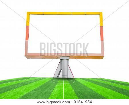 Blank Billboard On Field Soccer.