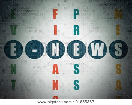 News concept: word E-news in solving Crossword Puzzle