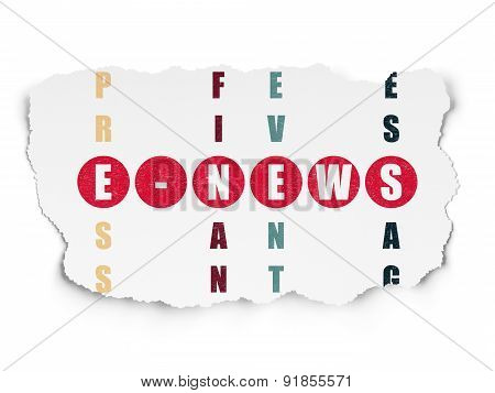 News concept: word E-news in solving Crossword Puzzle