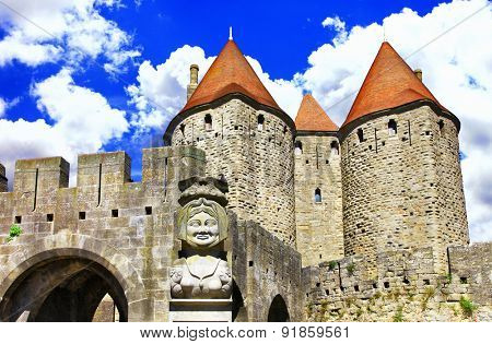 Carcassonne -biggest town-fortress, France.