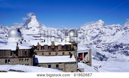 Gornergrat Train Station With Matterhorn Peak