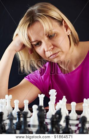 Woman Playing Chess