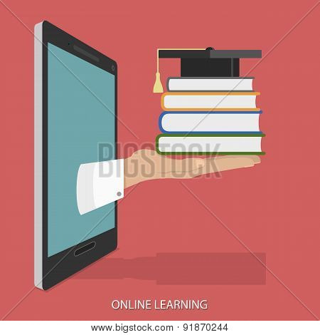 Online Education Flat Isometric Vector Concept.