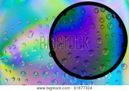 Amazing colors of white light that pass through the clear plastic, water drops and CPL filter.