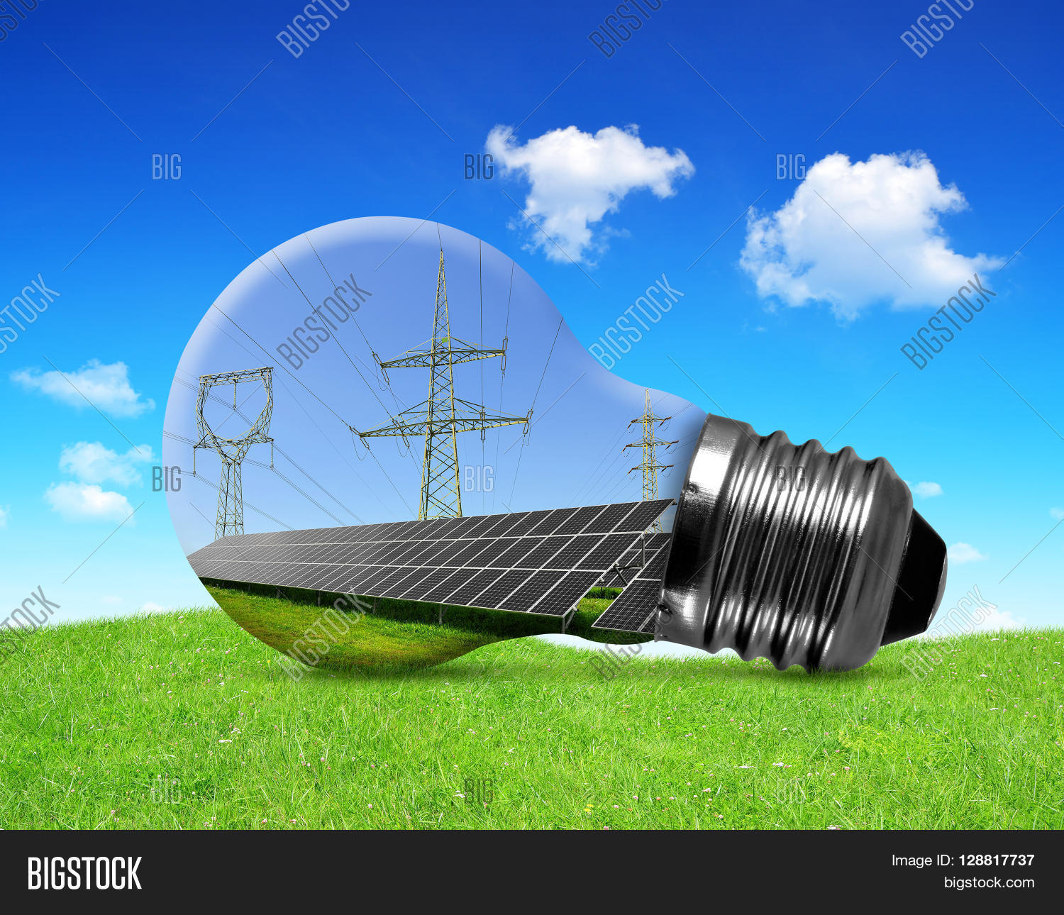 Solar Panels Pylons Image & Photo (Free Trial) | Bigstock