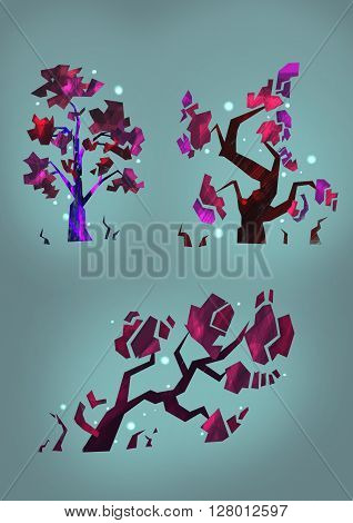 Types of polygonal trees with a turquoise light