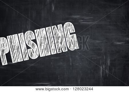 Chalkboard writing: Phising fraud background