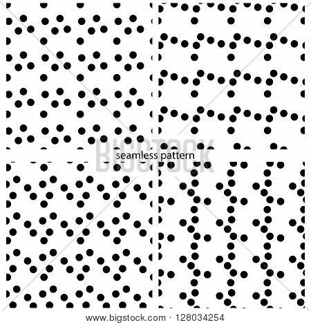 set of seamless patterns - circles peas of various sizes. Vector illustration.