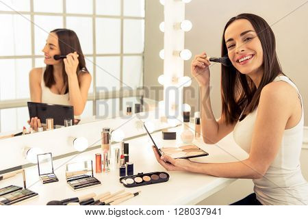 Beautiful Girl Doing Makeup