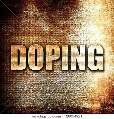 doping, written on vintage metal texture