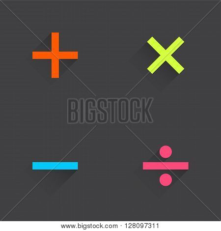 Basic Mathematical symbols on a black background