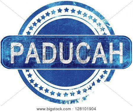 paducah grunge blue stamp. Isolated on white.