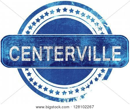 centerville grunge blue stamp. Isolated on white.