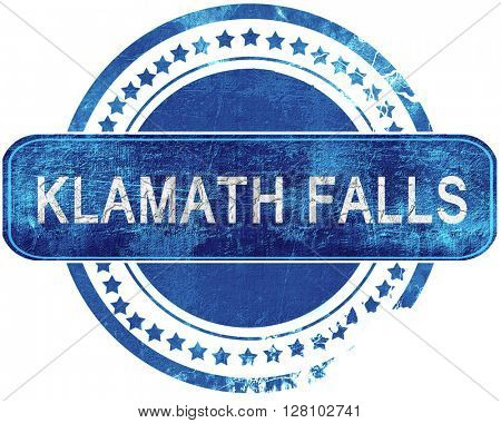 klamath falls grunge blue stamp. Isolated on white.