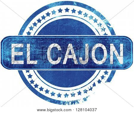 el cajon grunge blue stamp. Isolated on white.
