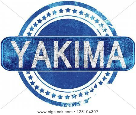 yakima grunge blue stamp. Isolated on white.