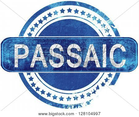 passaic grunge blue stamp. Isolated on white.
