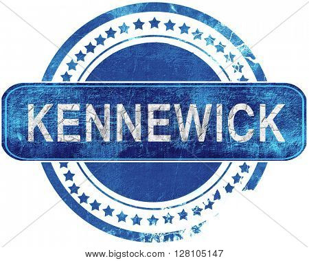 kennewick grunge blue stamp. Isolated on white.