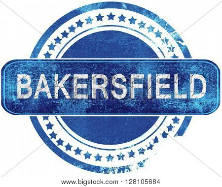 bakersfield grunge blue stamp. Isolated on white.