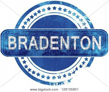 bradenton grunge blue stamp. Isolated on white.