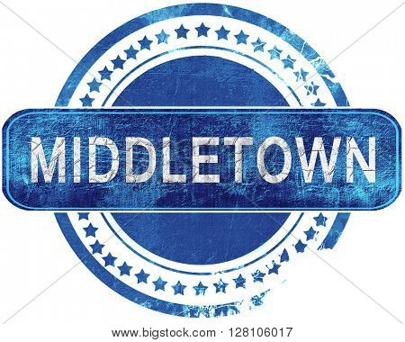 middletown grunge blue stamp. Isolated on white.