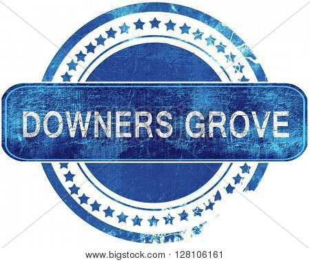 downers grove grunge blue stamp. Isolated on white.