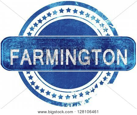 farmington grunge blue stamp. Isolated on white.