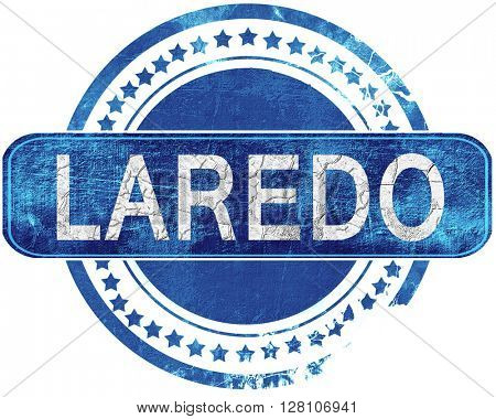 laredo grunge blue stamp. Isolated on white.