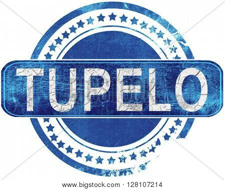 tupelo grunge blue stamp. Isolated on white.