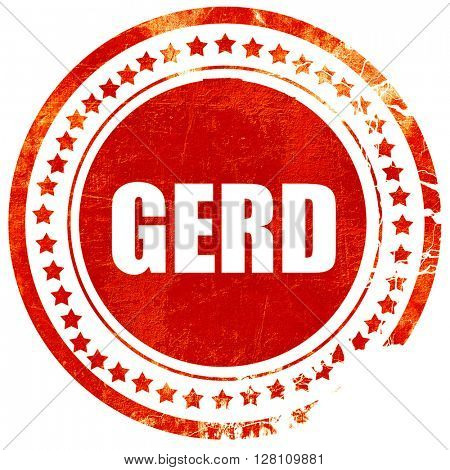 Gerd, red grunge stamp on solid background