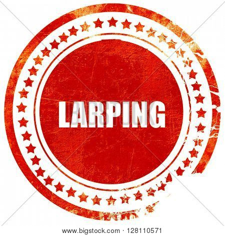 larping, red grunge stamp on solid background