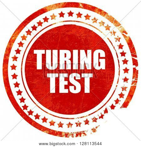 turing test, red grunge stamp on solid background