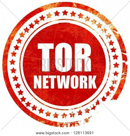 tor network, red grunge stamp on solid background