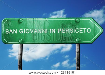 San giovanni in persiceto road sign, 3D rendering, vintage green