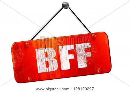 bff, 3D rendering, vintage old red sign