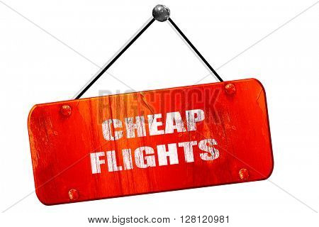 cheap flight, 3D rendering, vintage old red sign