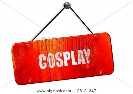 Cosplay, 3D rendering, vintage old red sign