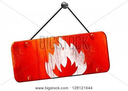 Flammable hazard sign, 3D rendering, vintage old red sign